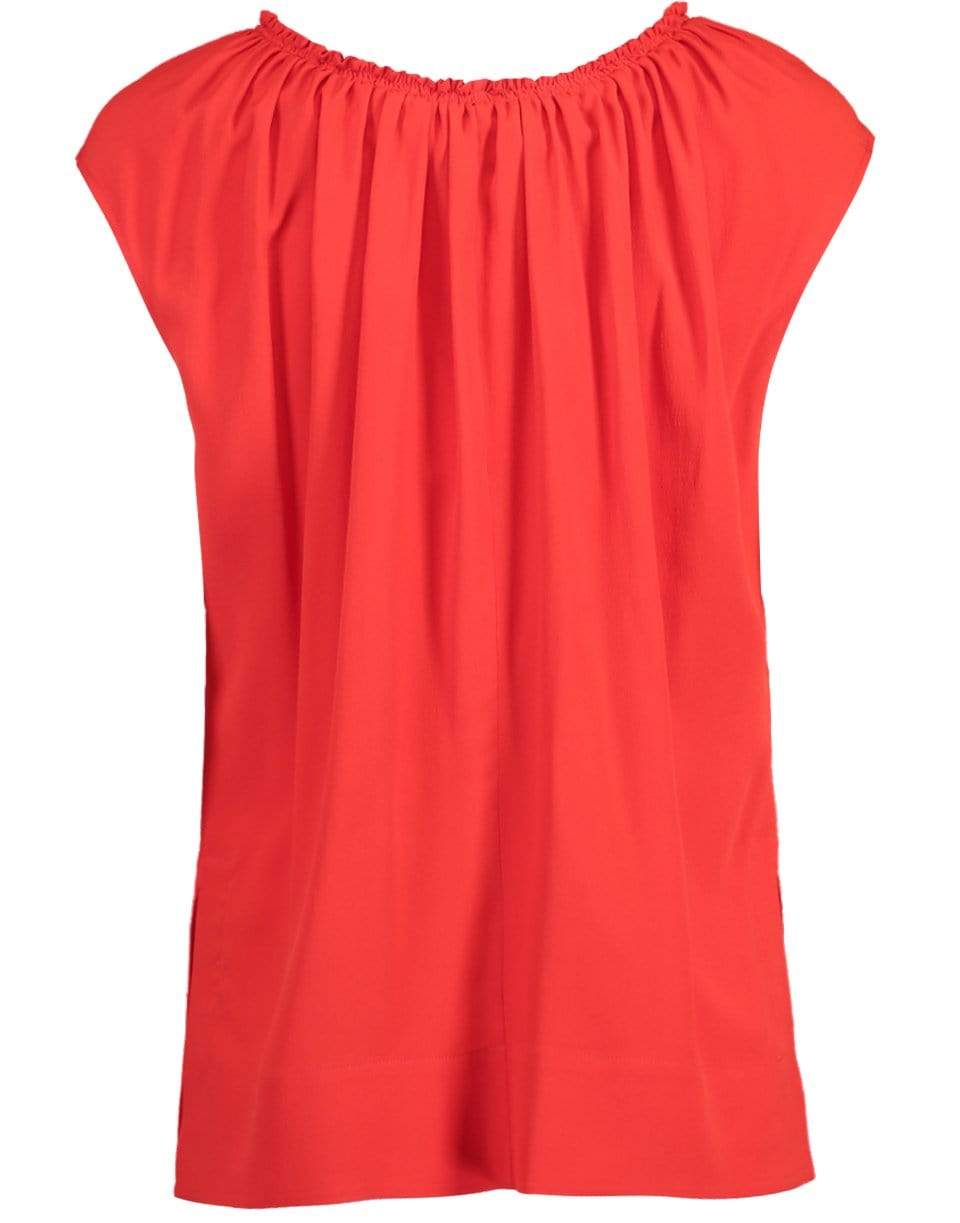 MARNI-Hot Red Ruched Sleeveless Top-