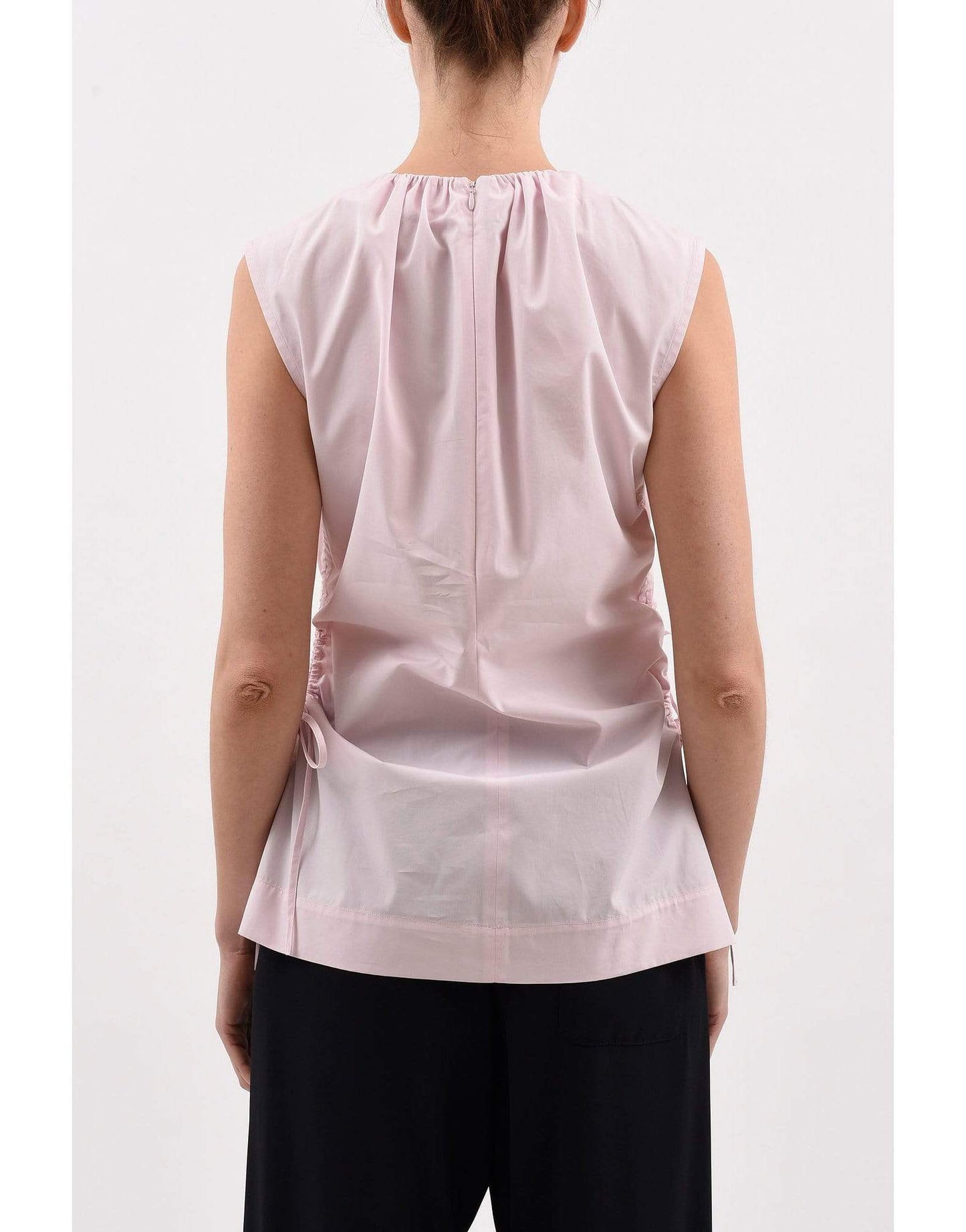 MARNI-Light Rose Sleeveless Drawstring Top-