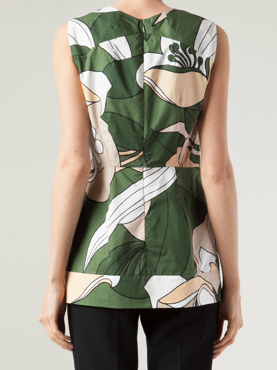 MARNI-Sleeveless Floral Print Cotton Tank-