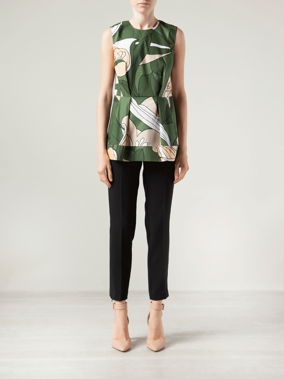 MARNI-Sleeveless Floral Print Cotton Tank-
