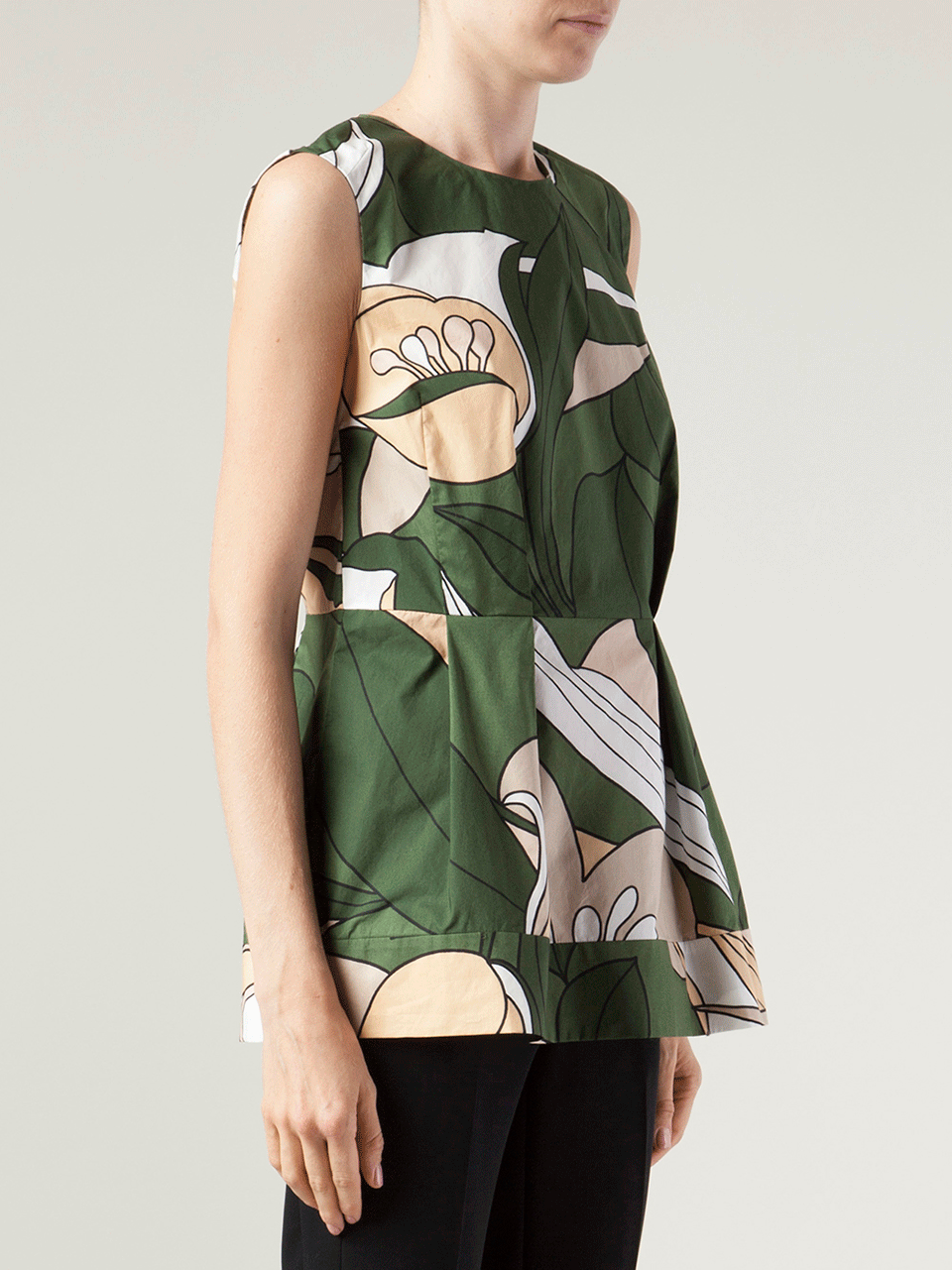 MARNI-Sleeveless Floral Print Cotton Tank-