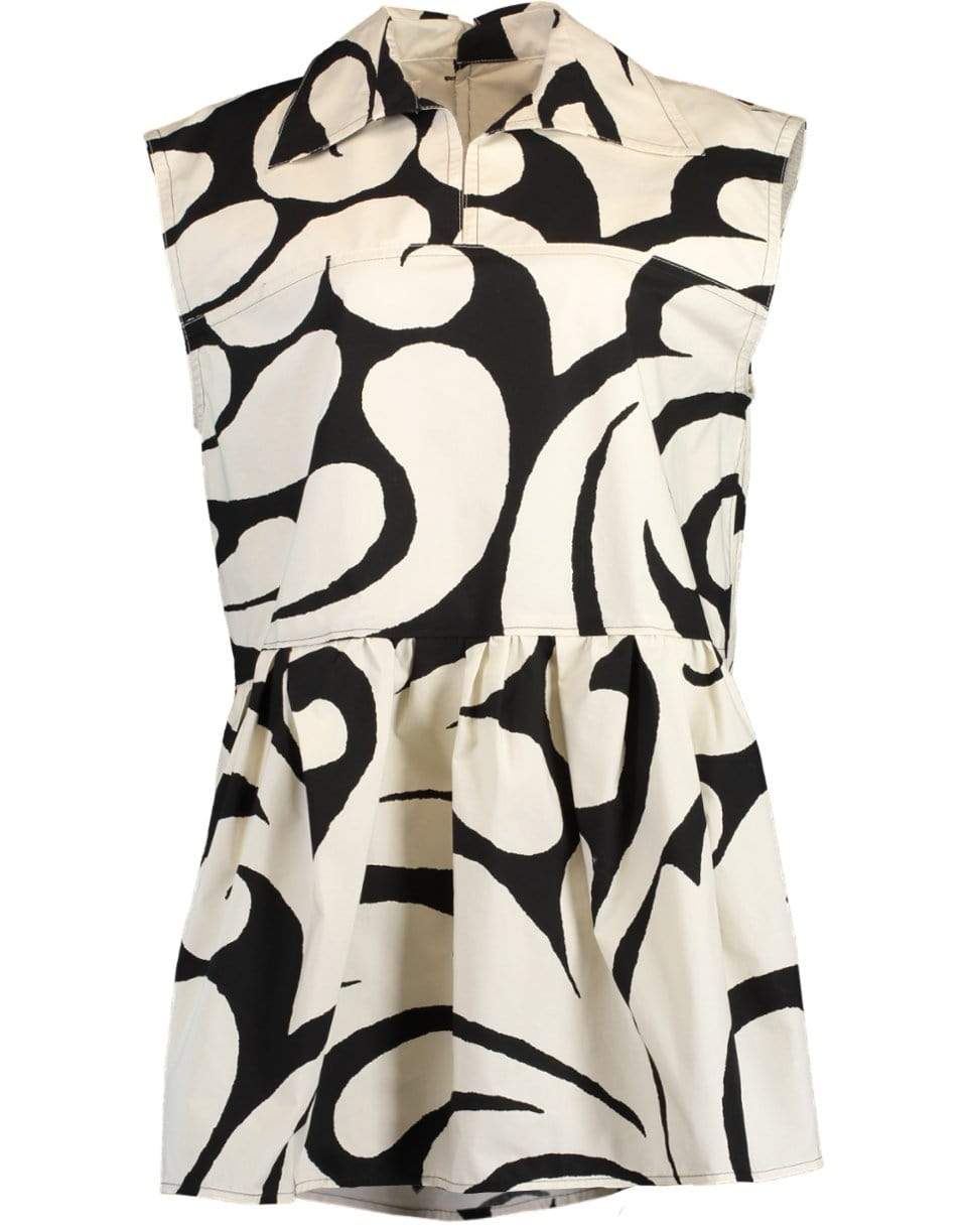 MARNI-Pearl Sleeveless Printed Peplum Tank-