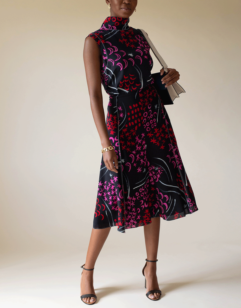 MARNI-Sleeveless Floral Print Turtleneck Tunic-