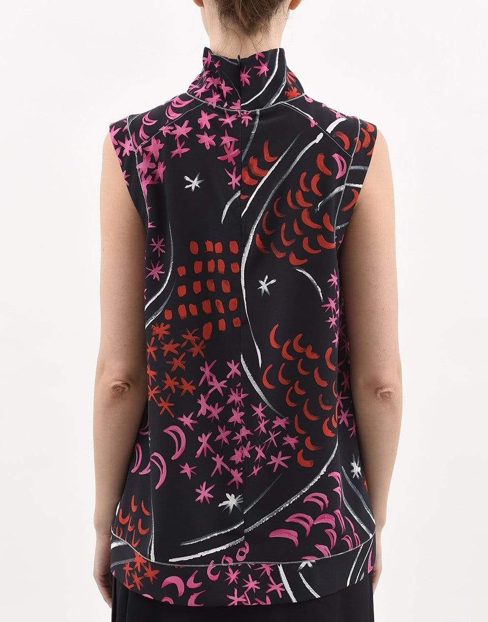 MARNI-Sleeveless Floral Print Turtleneck Tunic-
