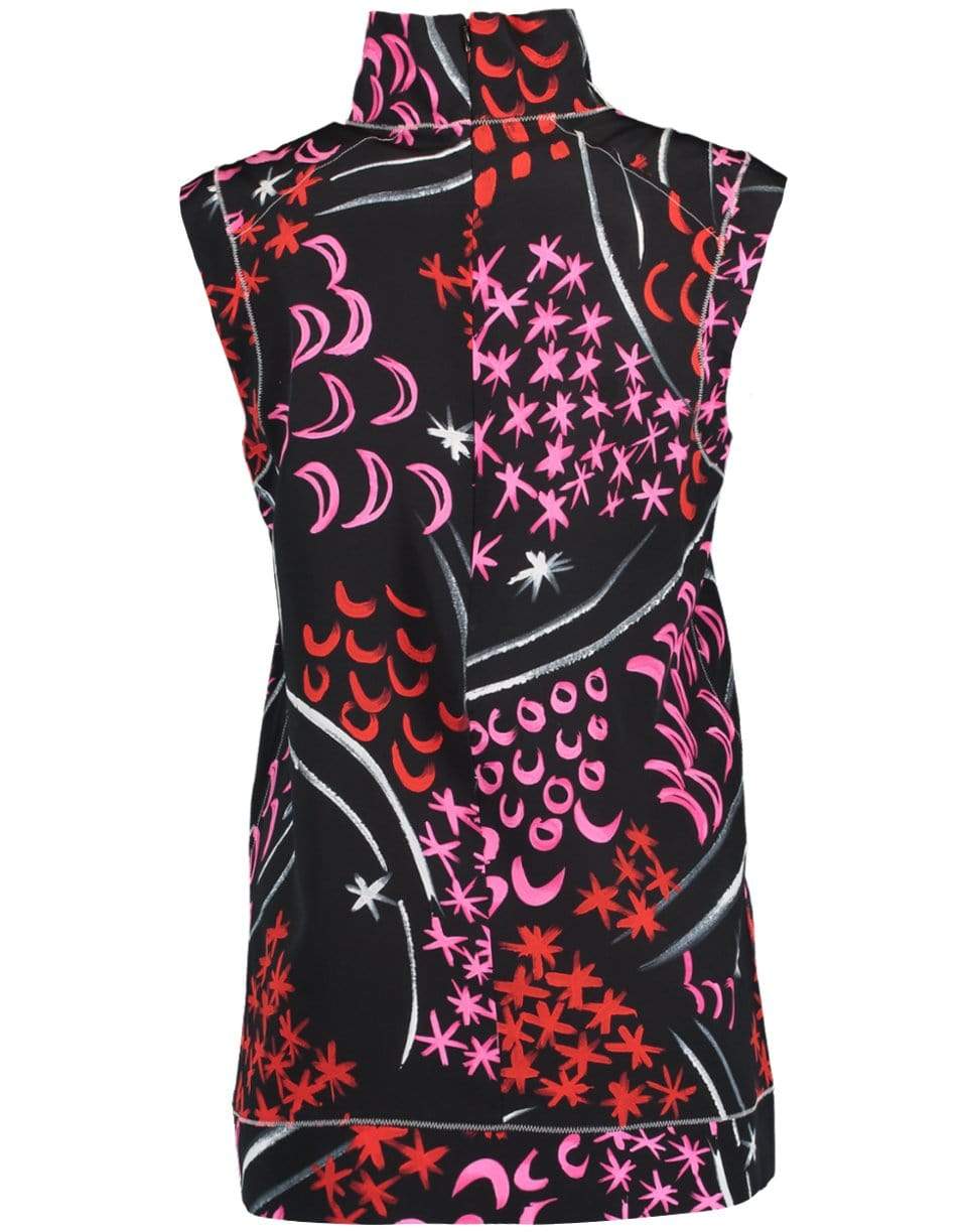 MARNI-Sleeveless Floral Print Turtleneck Tunic-