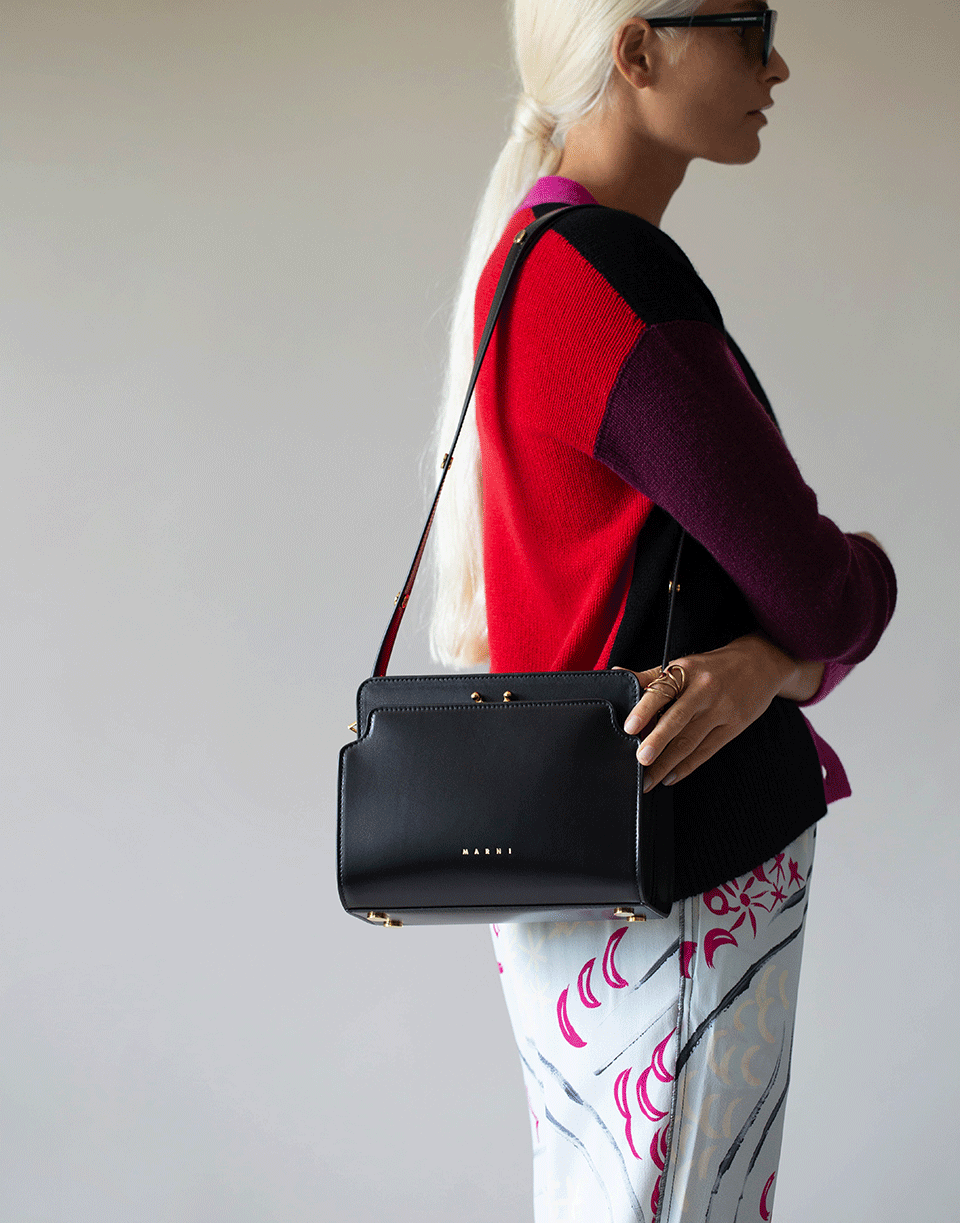 MARNI-Trunk Reverse Handbag-BLK/RED