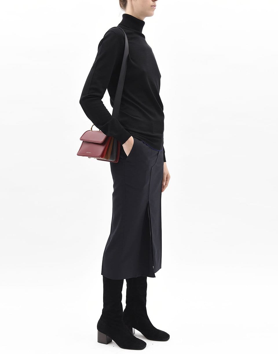 MARNI-Burgundy New Beat Small Bag-BURGUNDY