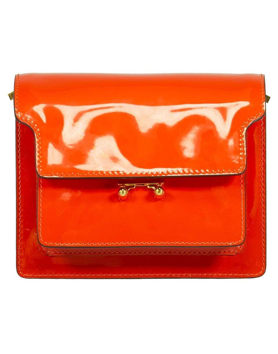 MARNI-Red Patent Leather Trunk Bag-RED/WHT