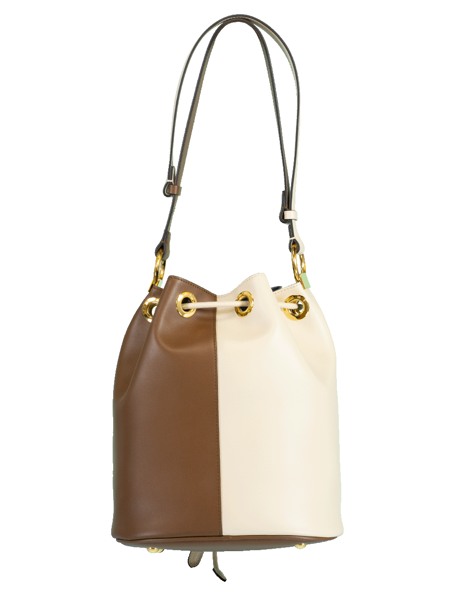 MARNI-Earring Two-Tone Bucket bag-WHT/CHST
