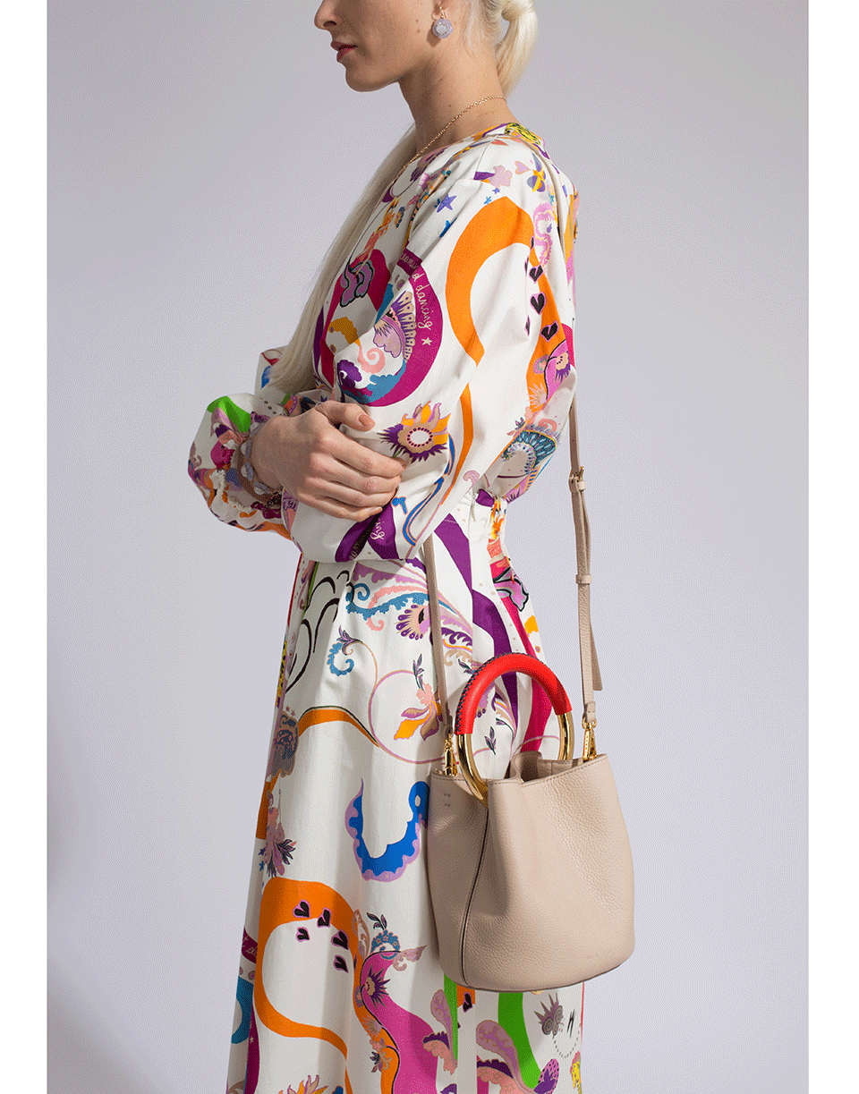 MARNI-Circle Handle Bucket Bag-CML/RED