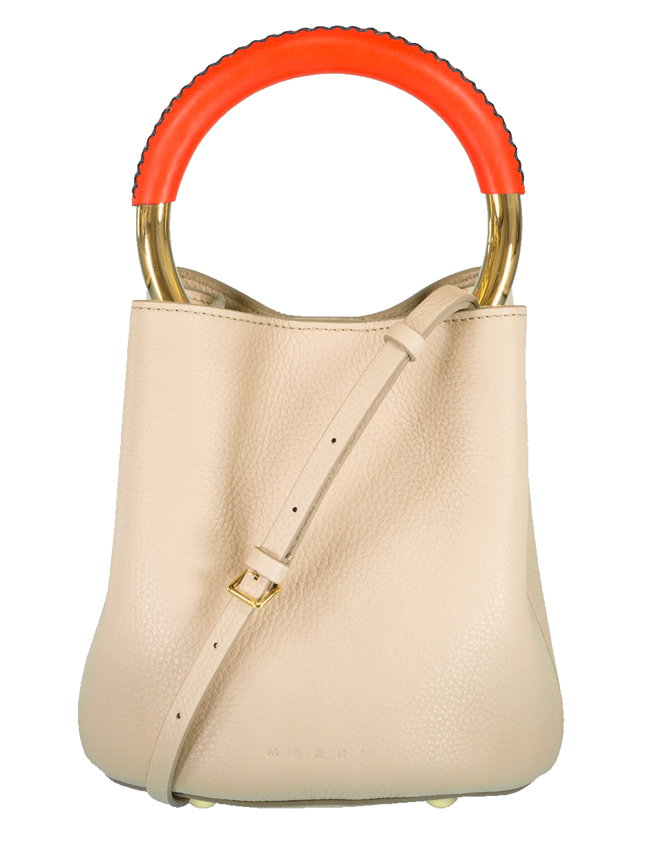 MARNI-Circle Handle Bucket Bag-CML/RED