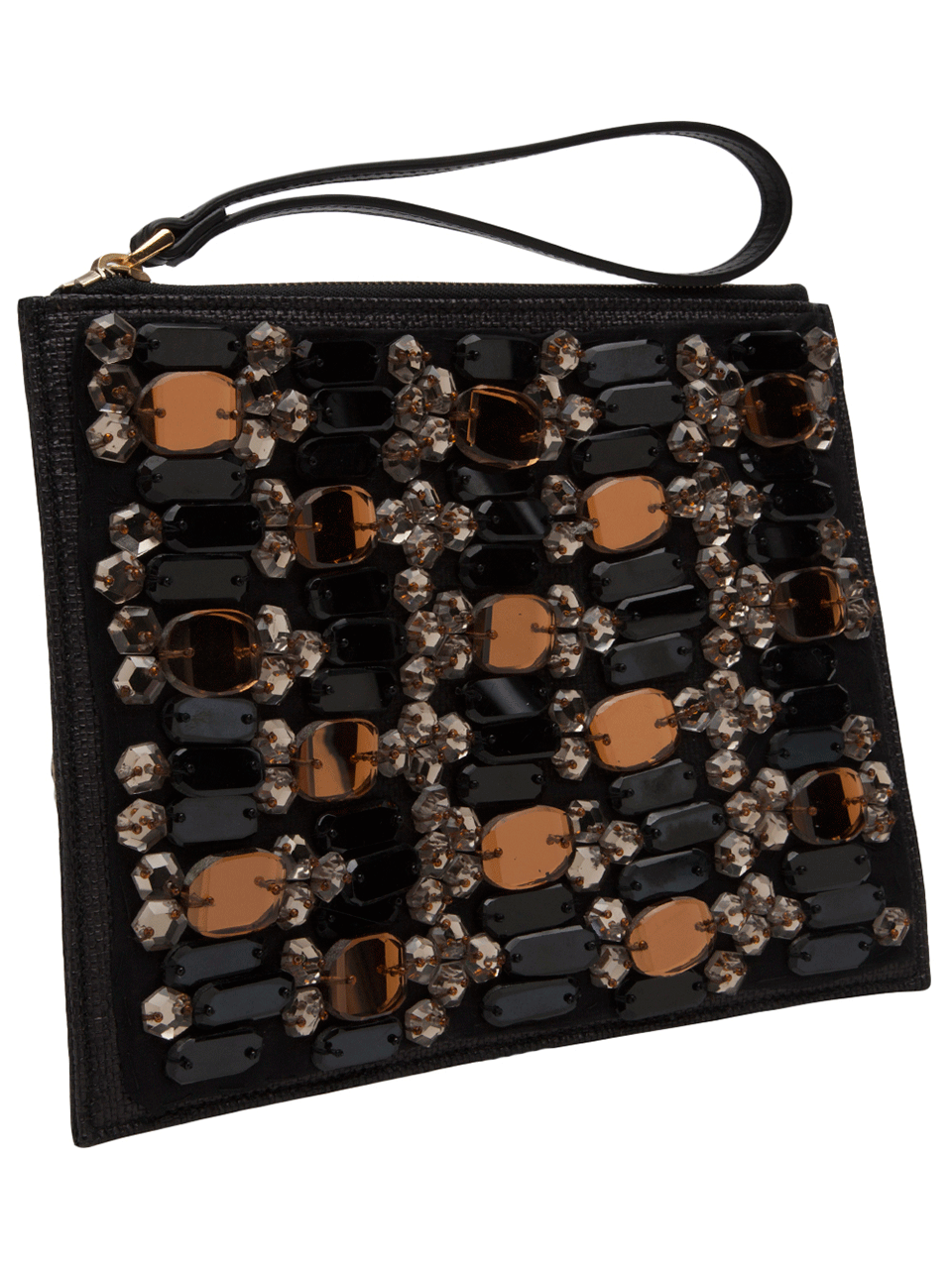 MARNI-Crystal Embroided Wristlet-COAL