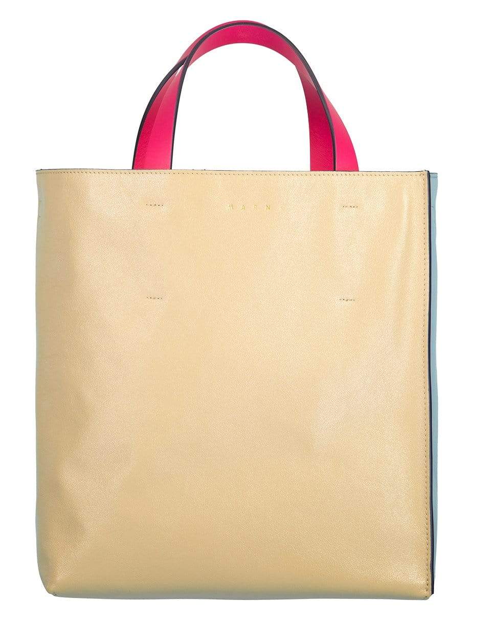 MARNI-Museo Two-Tone Tote-CEM/BLUE