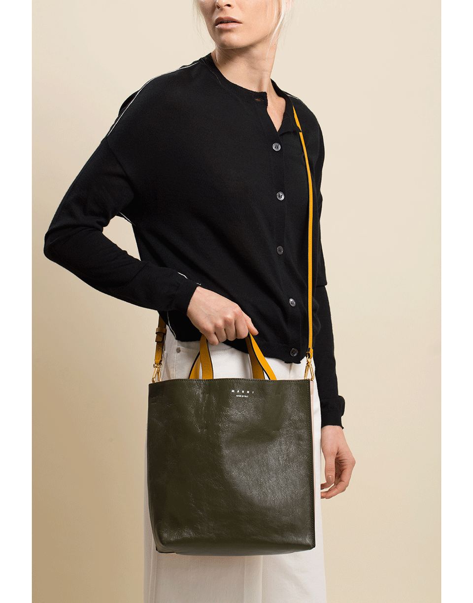MARNI-MUSEO Mini Tote Bag-MOSS/STN