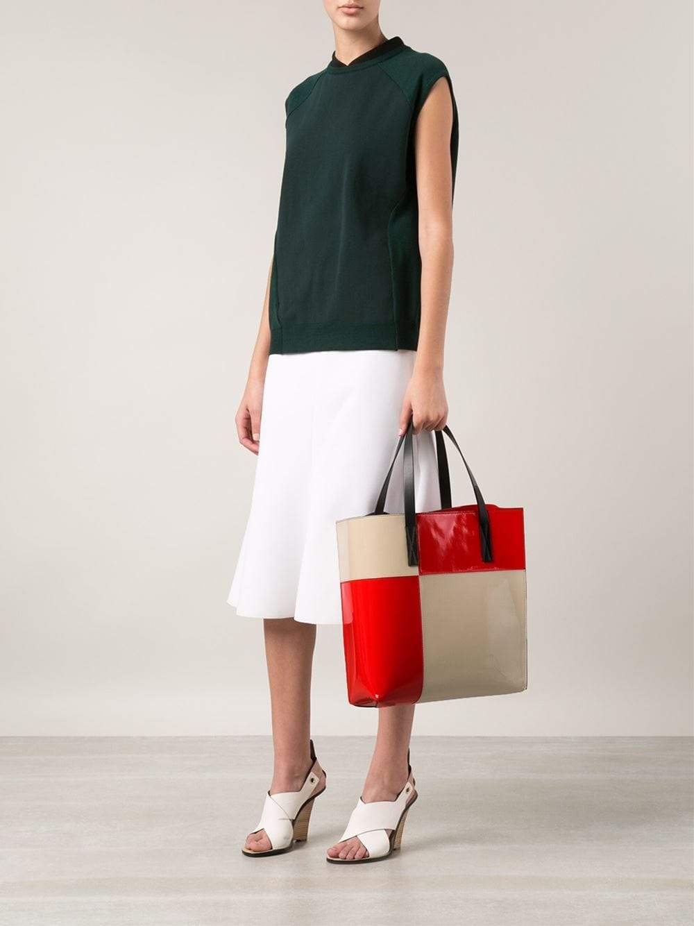 MARNI-Shopping Bag-ORNG/RED