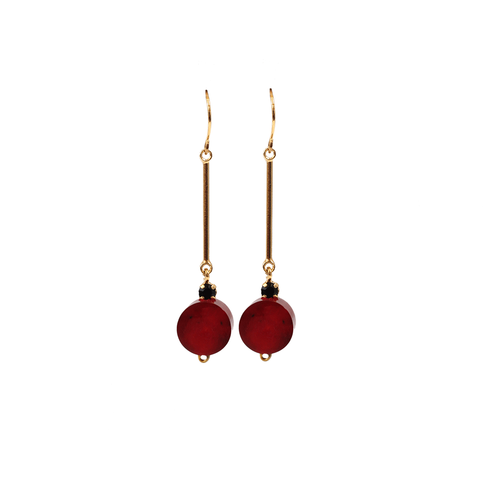 MARNI-Circle Drop Earrings-RED