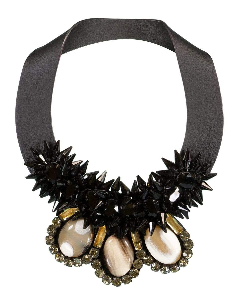 MARNI-Horn Collar Necklace-BLACK