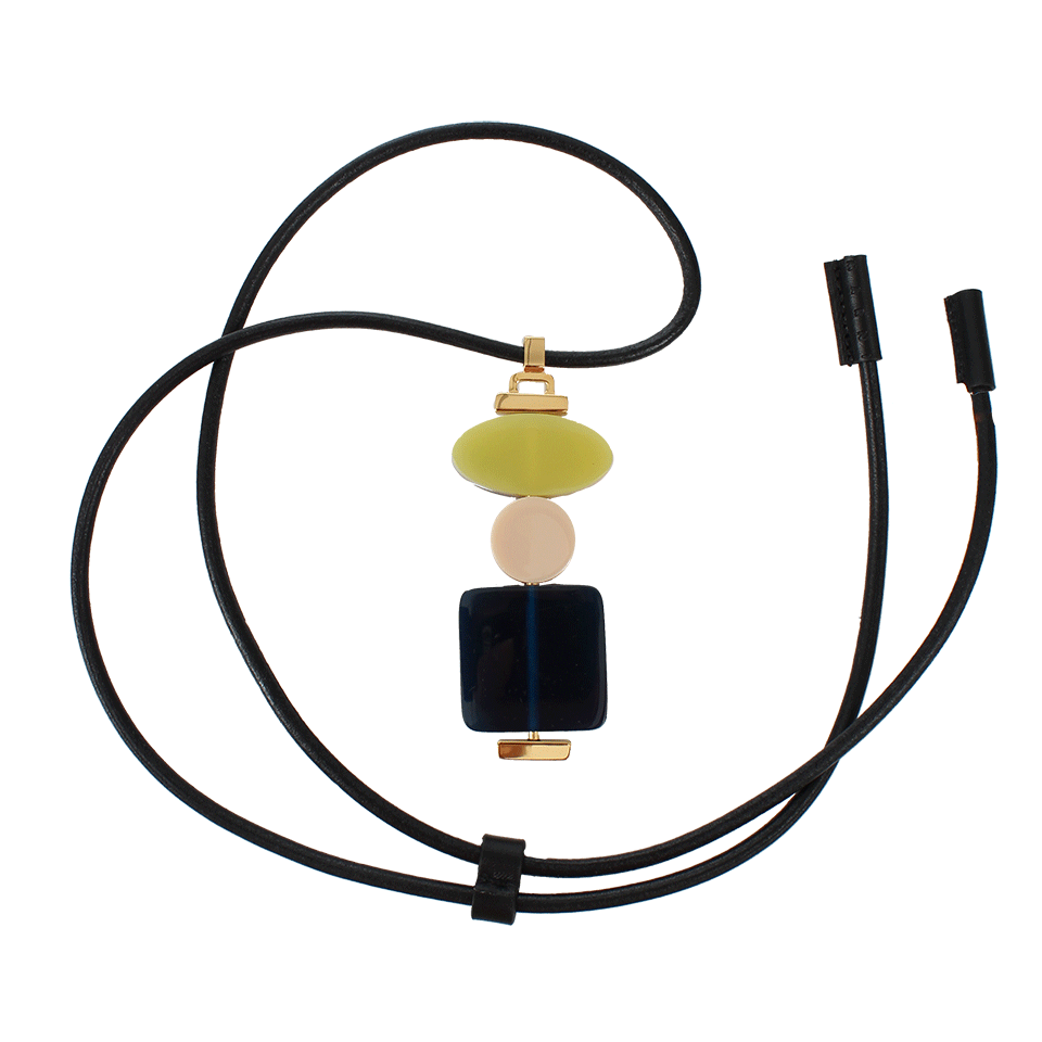 MARNI-Resin Pendant Necklace-LIME/MLT
