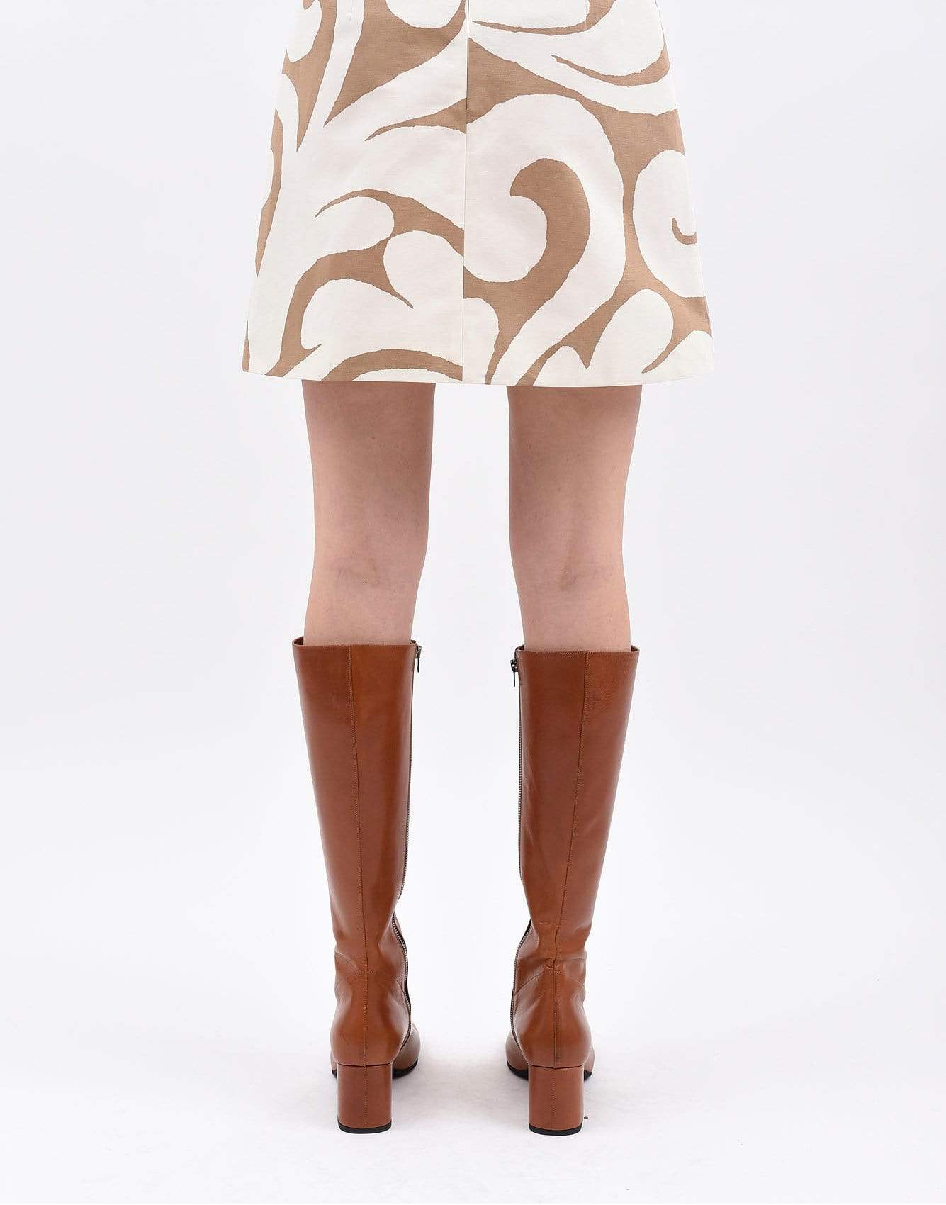 MARNI-Cinnamon Exposed Zipper Knee High Boot-