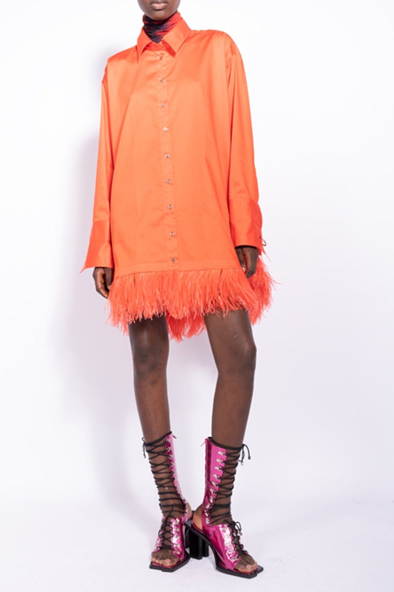 MARQUES ALMEIDA-Feather Shirt Dress-