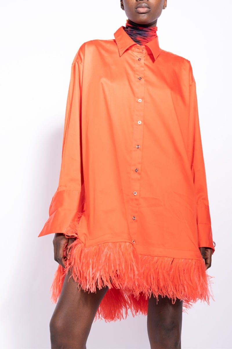 MARQUES ALMEIDA-Feather Shirt Dress-