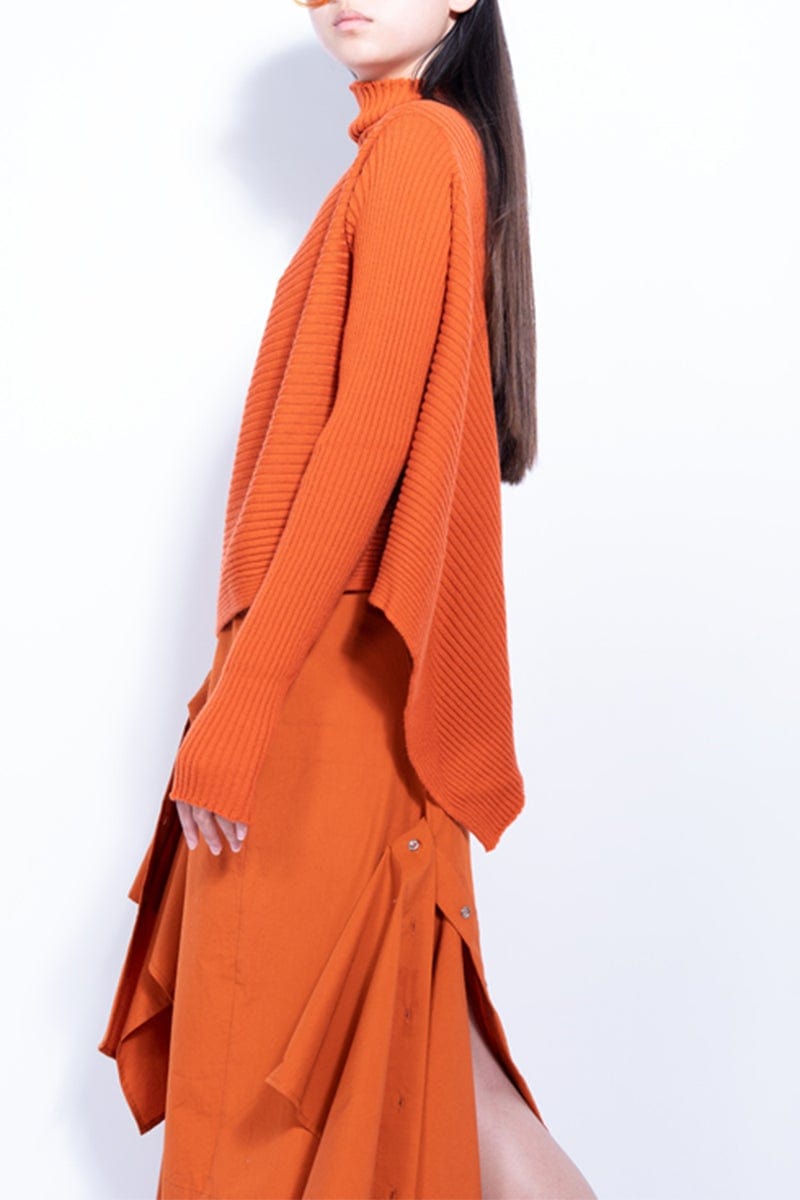 MARQUES ALMEIDA-Draped Jumper - Orange-