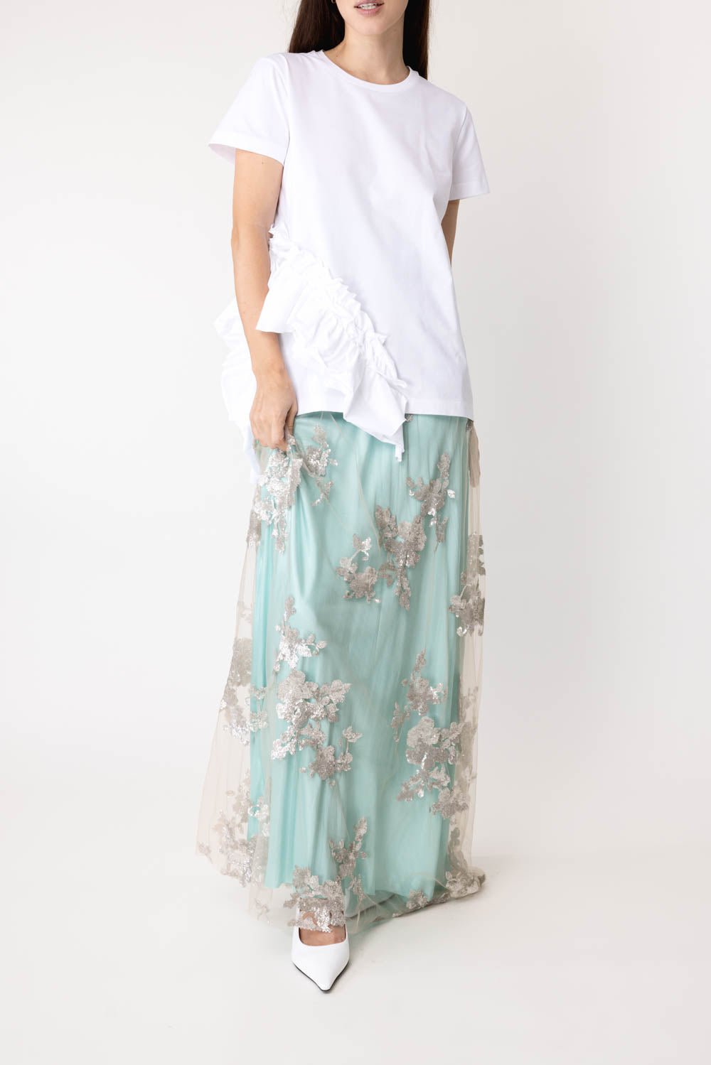 MARQUES ALMEIDA-Side Frill Tee-