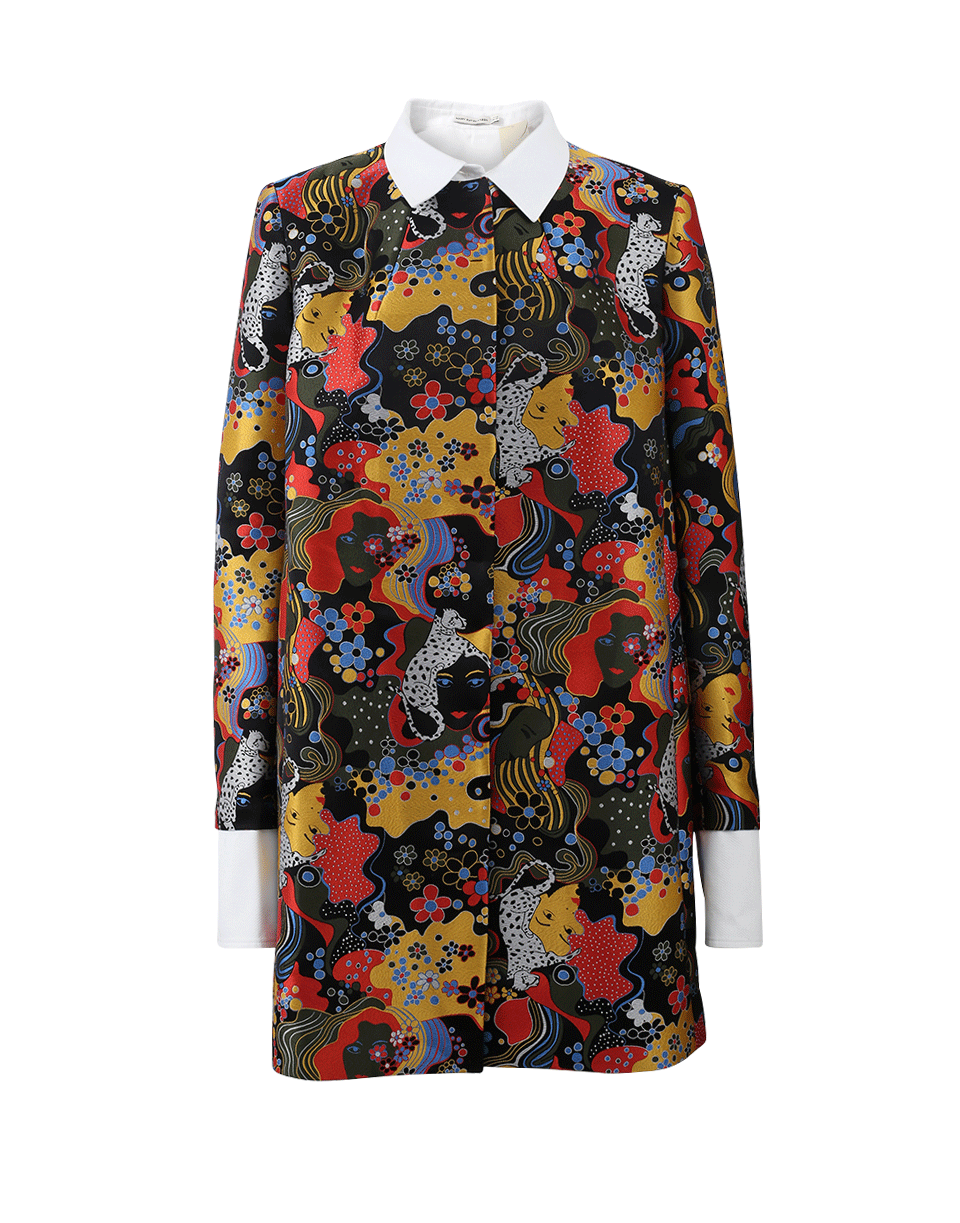 MARY KATRANTZOU-Argent Psychedelic Coat-
