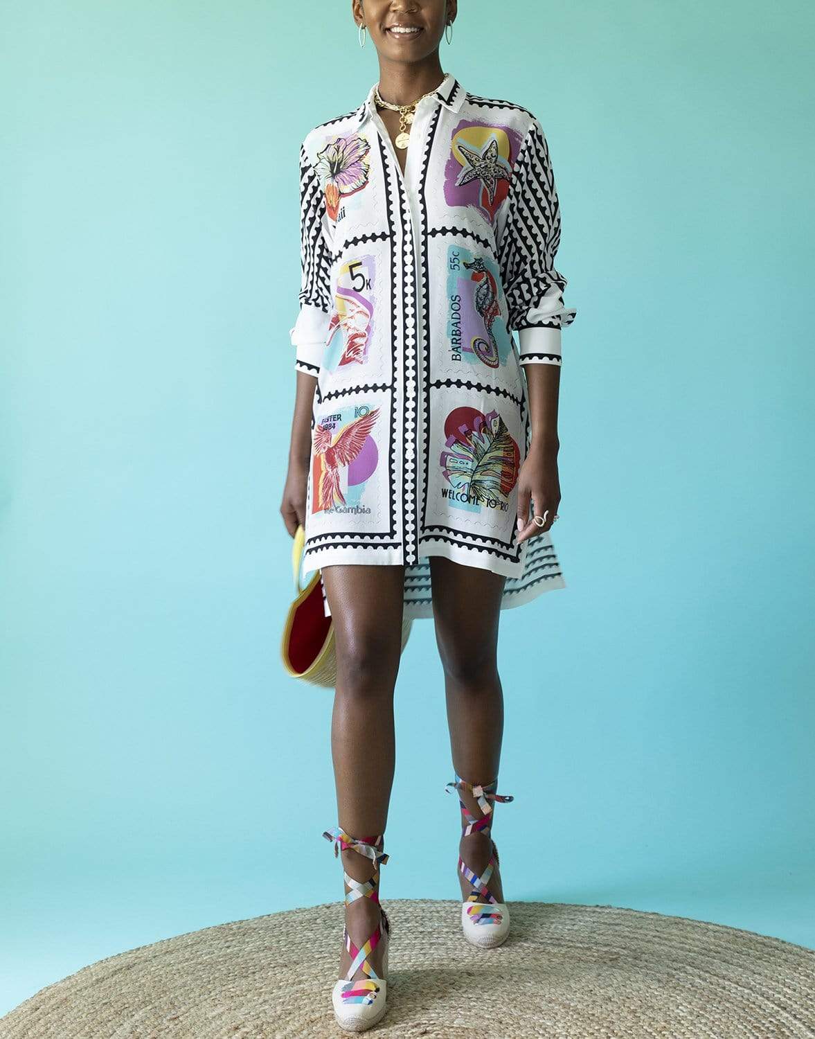 MARY KATRANTZOU-Animal Stamps Verona Shirt Dress-