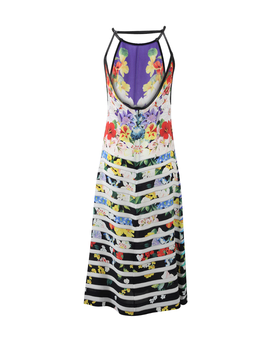 MARY KATRANTZOU-Floral Peel Rebel Dress-BLUE