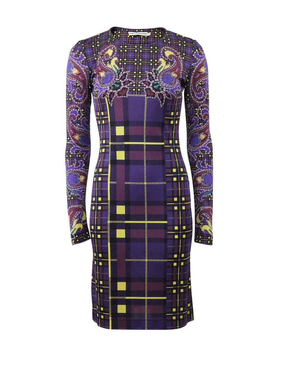 MARY KATRANTZOU-Plaid Jersey Dress-
