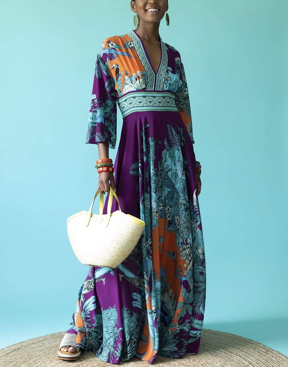 MARY KATRANTZOU-Jungle Multi Go The Extra Mile Dress-JNGLMLTI