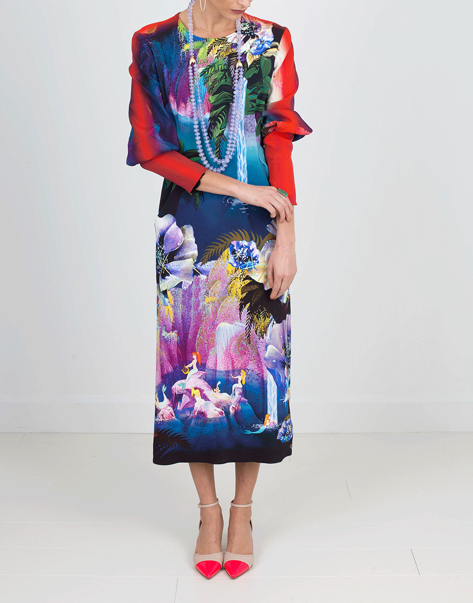 MARY KATRANTZOU-Waterfall Print Dress-WATERFAL