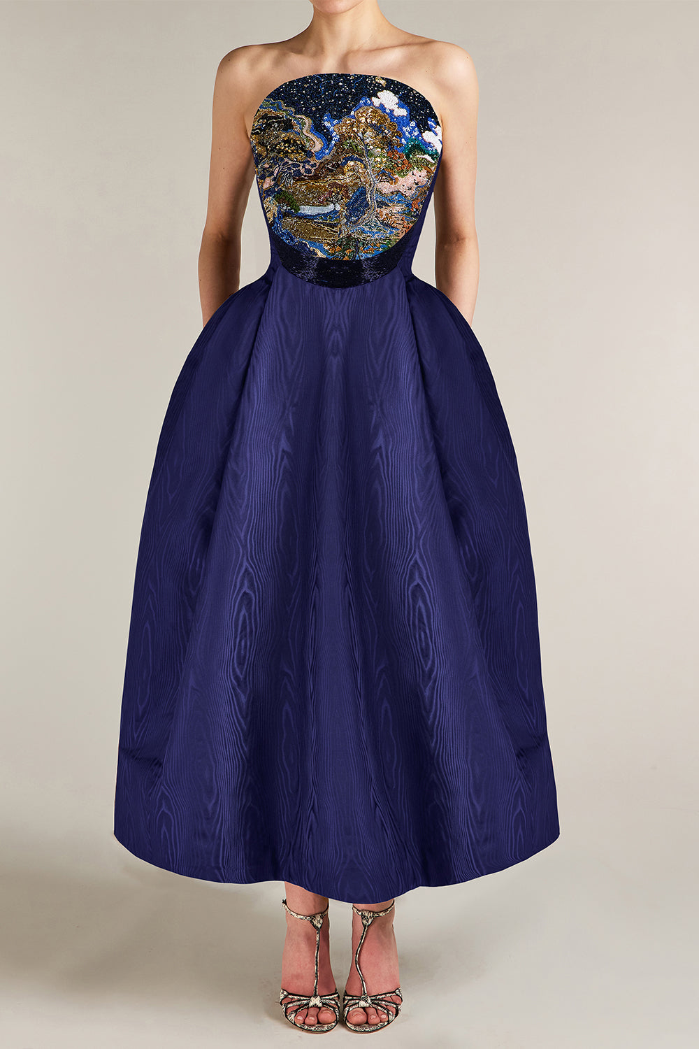 Etta Embellished Landscape Strapless Dress-BLUE-8-CLOTHINGDRESSCOCKTAIL-MARY KATRANTZOU