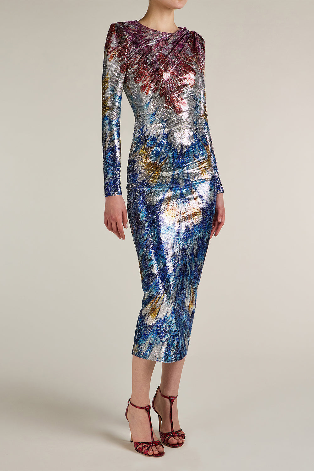 Lico Sequin Long Sleeve Midi Dress-NOVELTY-2-CLOTHINGDRESSCOCKTAIL-MARY KATRANTZOU