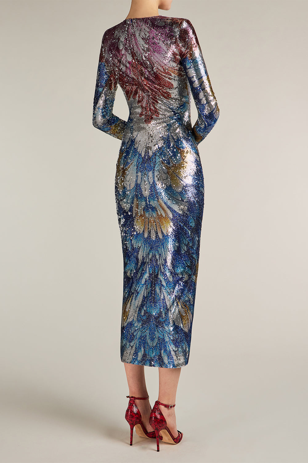  Lico Sequin Long Sleeve Midi Dress-NOVELTY-2-CLOTHINGDRESSCOCKTAIL-MARY KATRANTZOU 