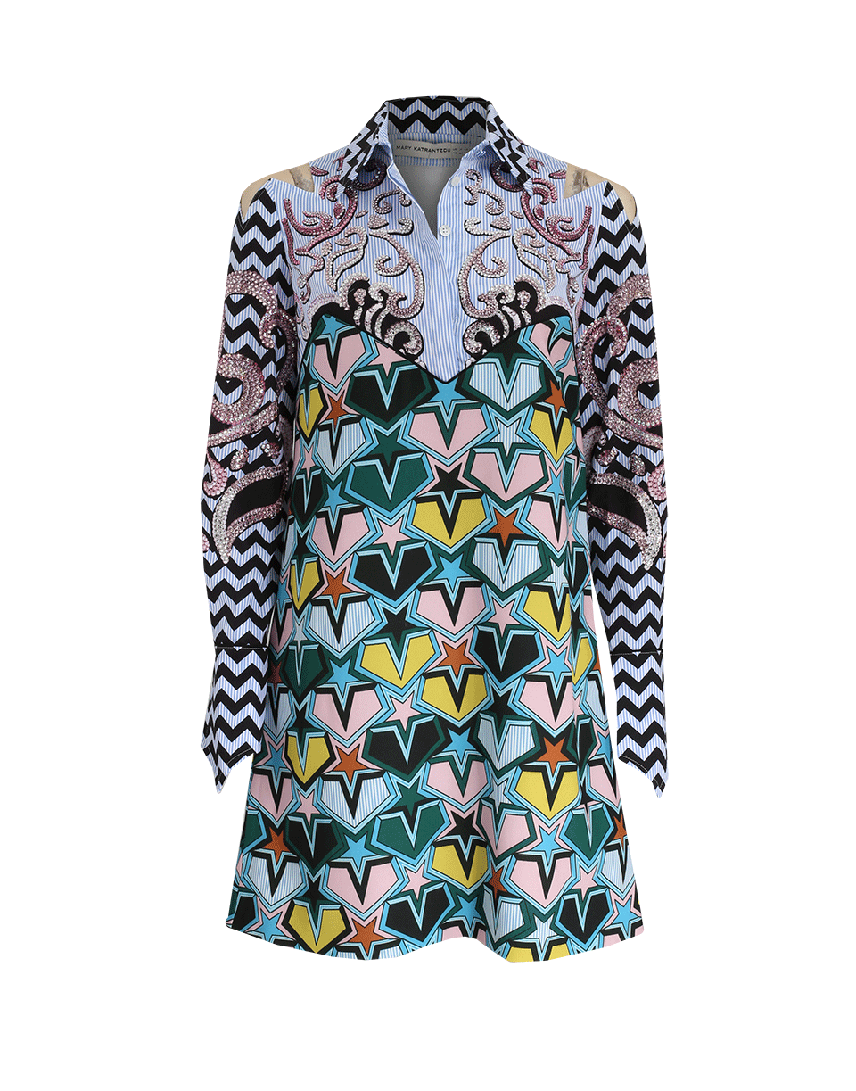 MARY KATRANTZOU-Murtany Showmanship Shirt Dress-LGHTBLU