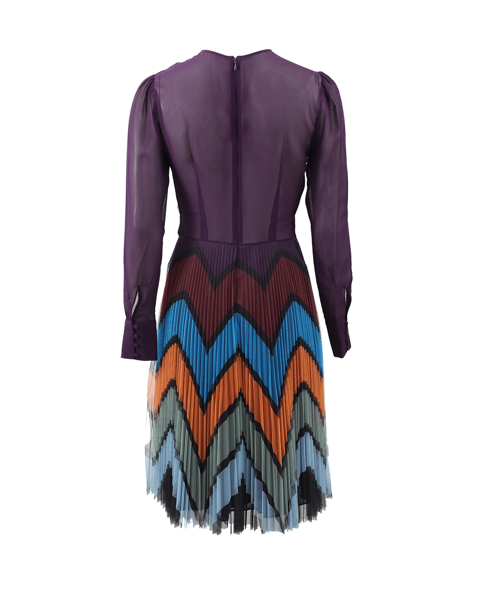 MARY KATRANTZOU-Beta Tulle Chevron Dress-PRUGNA