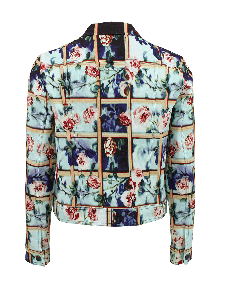 MARY KATRANTZOU-Cage Floral Print Denim Jacket-