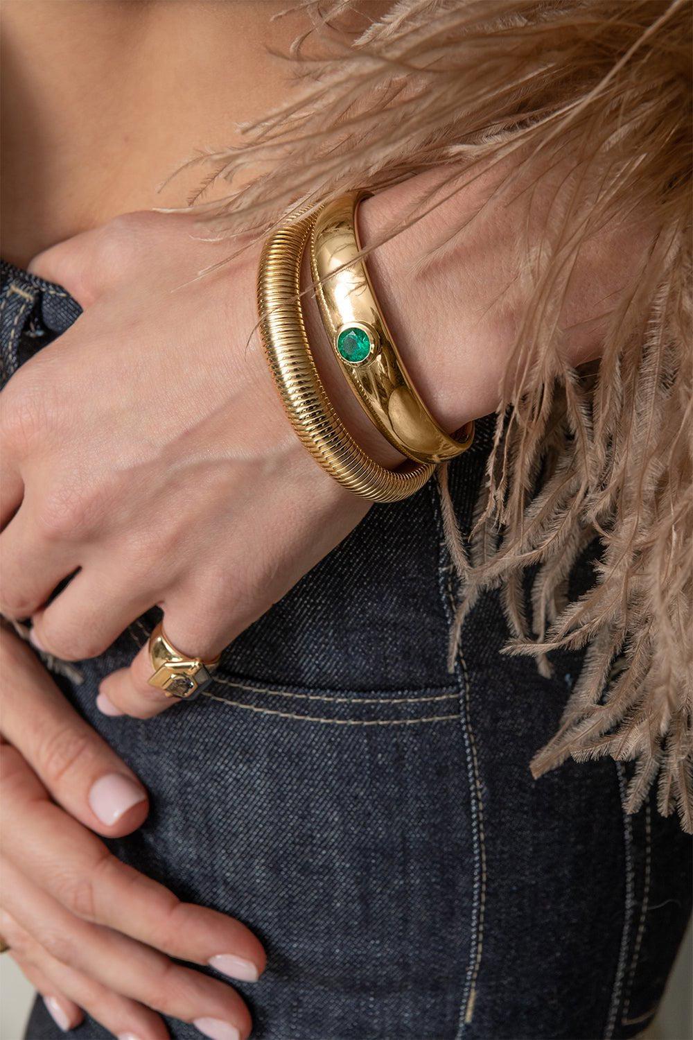 MASON & BOOKS-Slinky Tobogas Bracelet-YELLOW GOLD