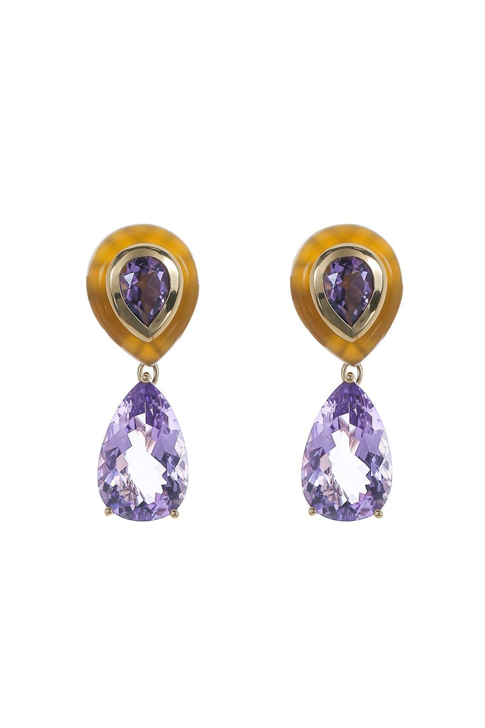 Amethyst Adela Drip Drop Earrings-YELLOW GOLD-JEWELRYFINE JEWELEARRING-MASON & BOOKS