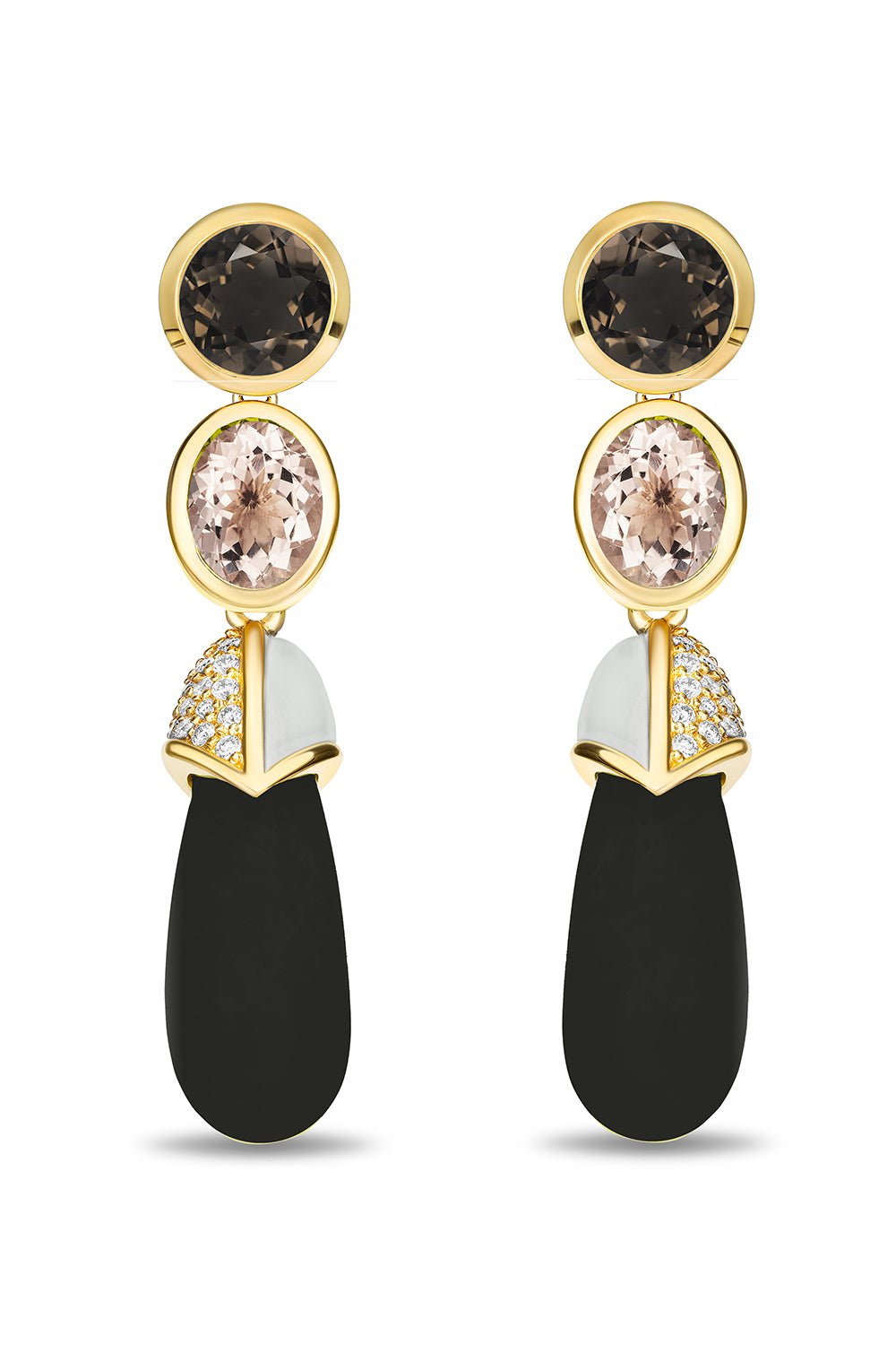 MASON & BOOKS-Drip Drop Statement Earrings-YELLOW GOLD