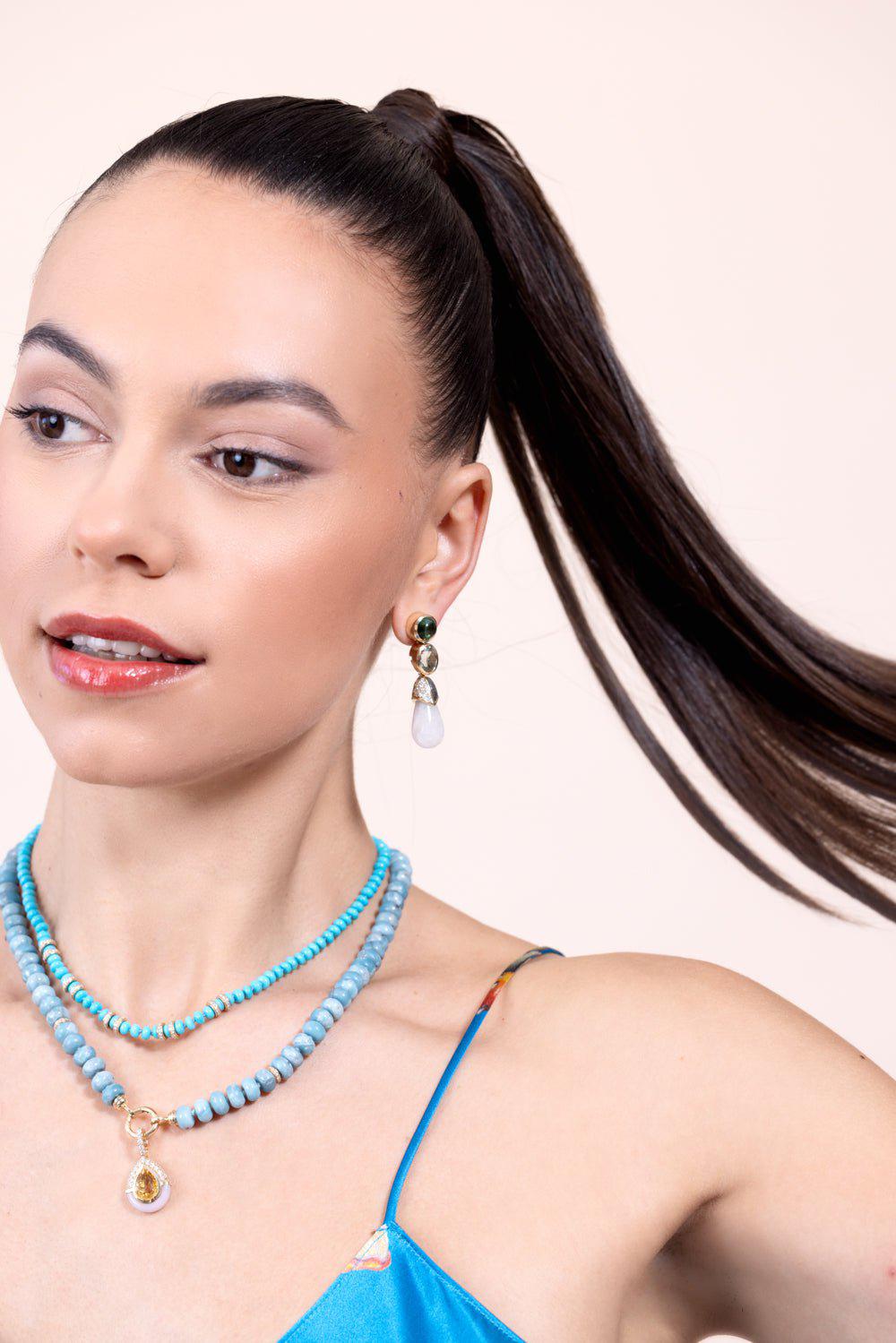 MASON & BOOKS-Drop Drop Statement Earrings-YELLOW GOLD