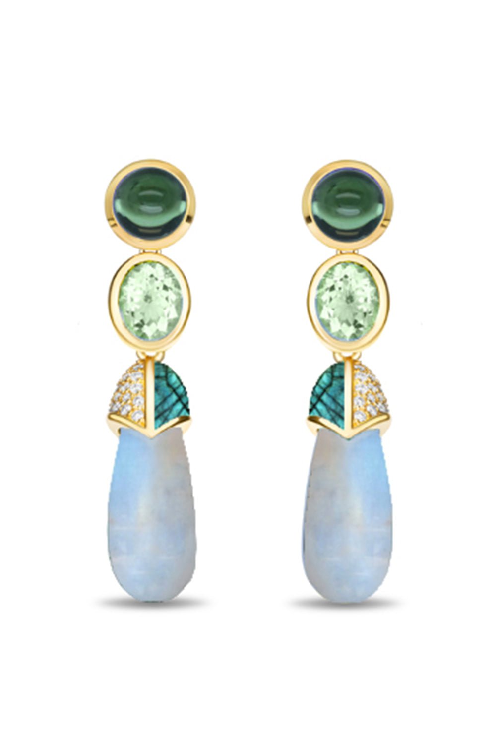MASON & BOOKS-Drop Drop Statement Earrings-YELLOW GOLD