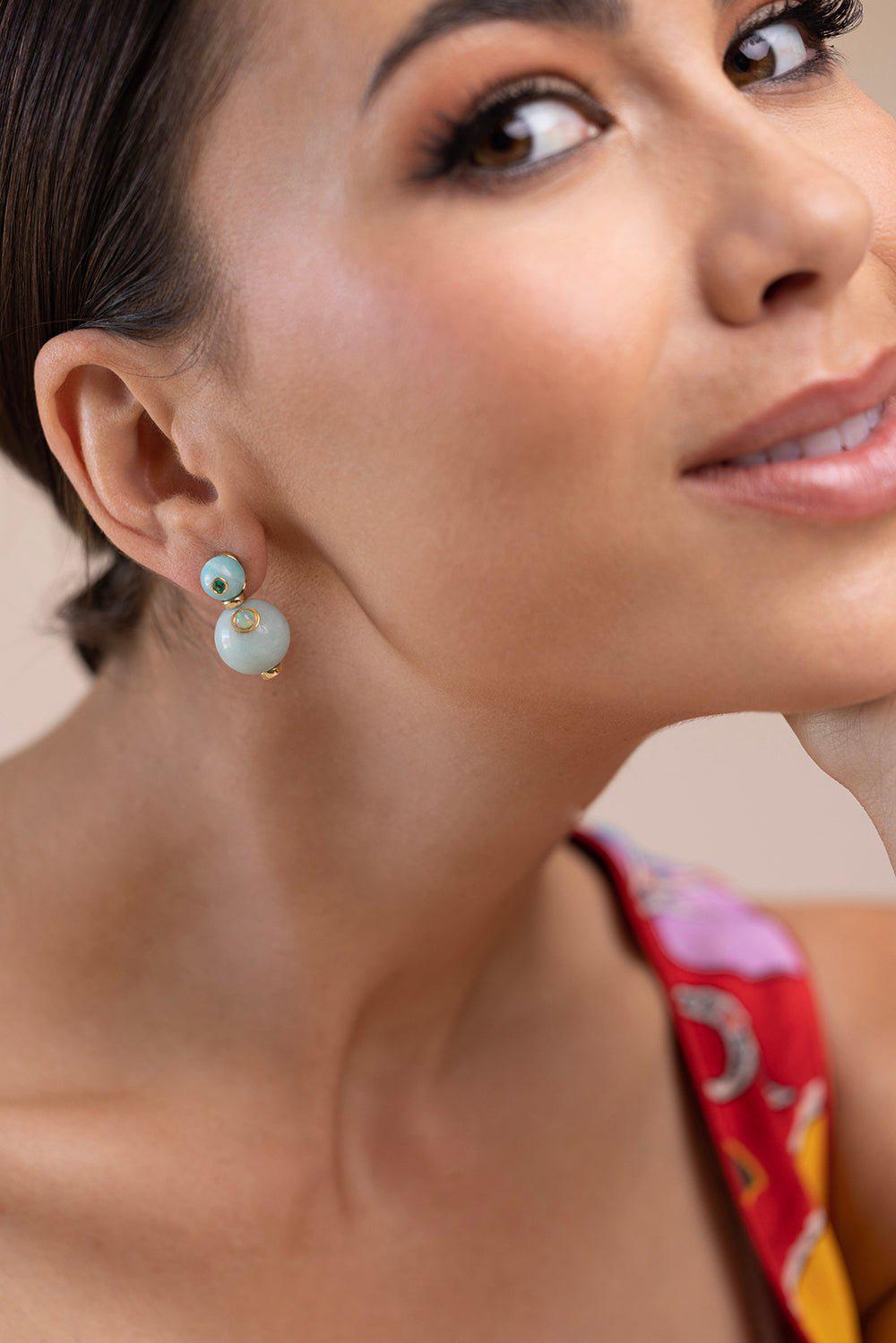 MASON & BOOKS-Stepping Stone Earrings-YELLOW GOLD