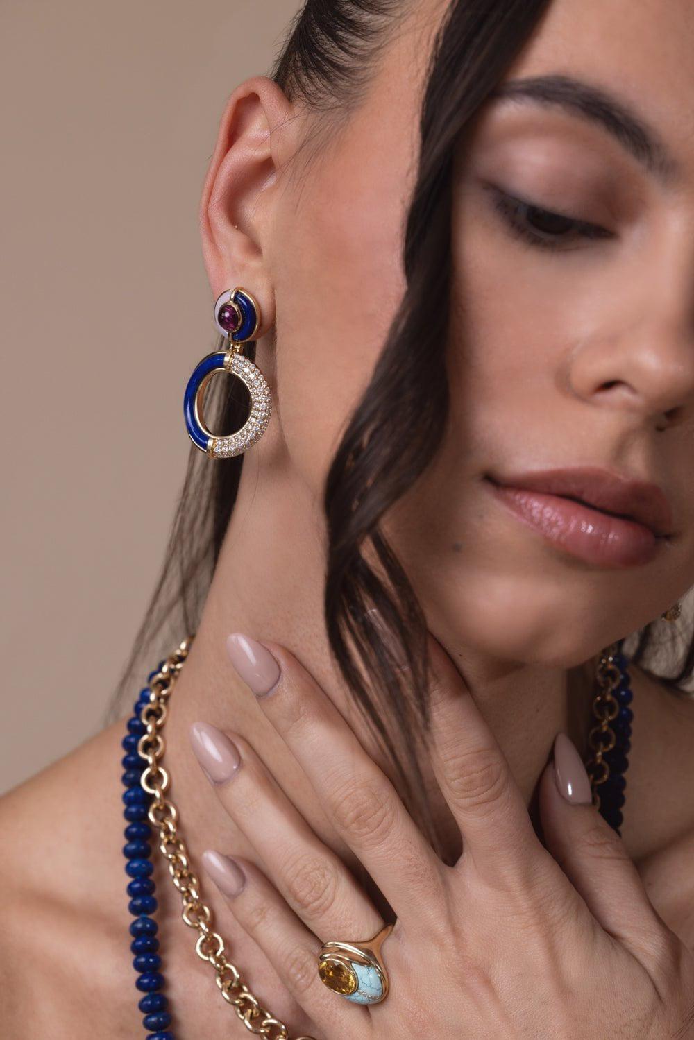 MASON & BOOKS-Sugar And Spice Statement Earrings-YELLOW GOLD