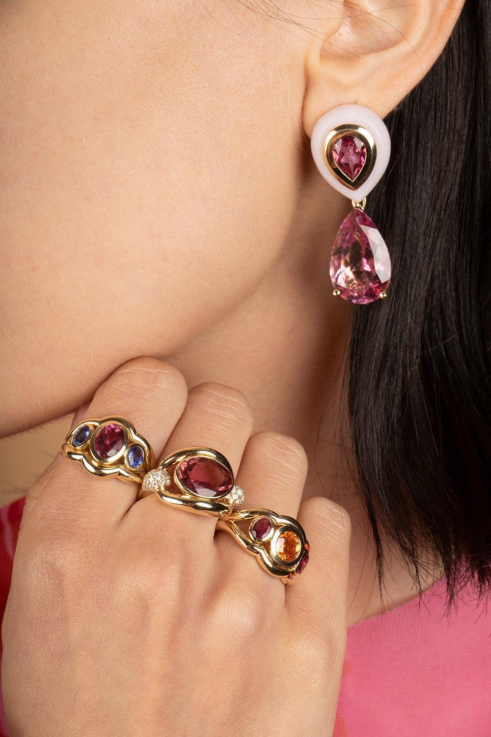 Topaz Adela Drip Drop Earrings-YELLOW GOLD-JEWELRYFINE JEWELEARRING-MASON & BOOKS