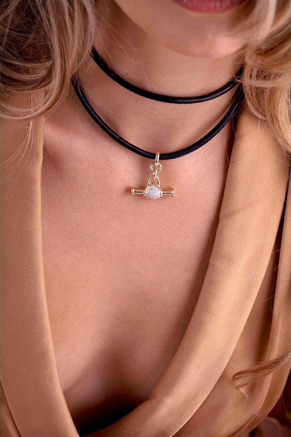 Double Italian Torque Necklace - Brown-BROWN-15-JEWELRYFINE JEWELNECKLACE O-MASON & BOOKS