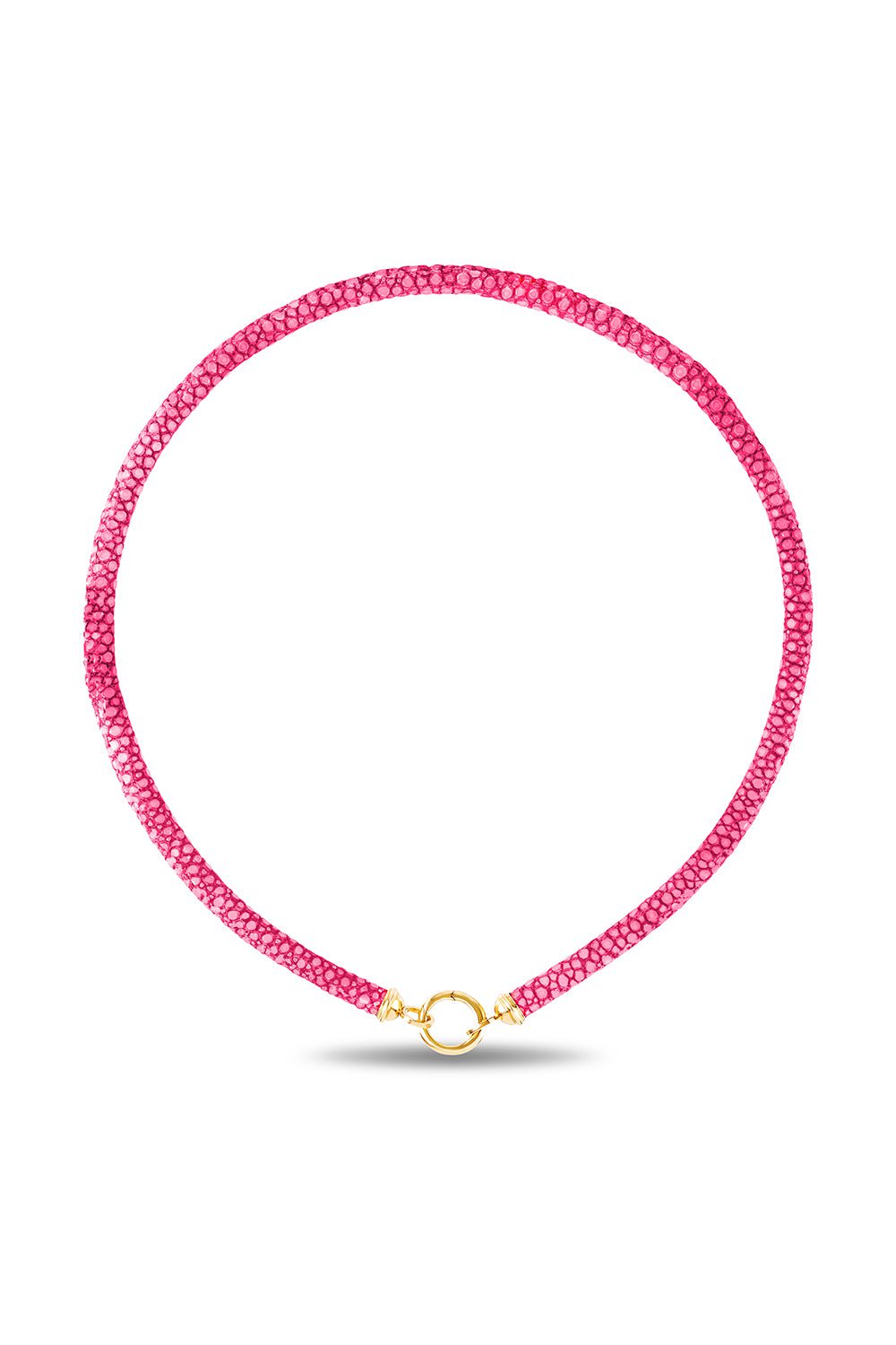 MASON & BOOKS-Fuchsia Stingray Leather Torque Collar-YELLOW GOLD