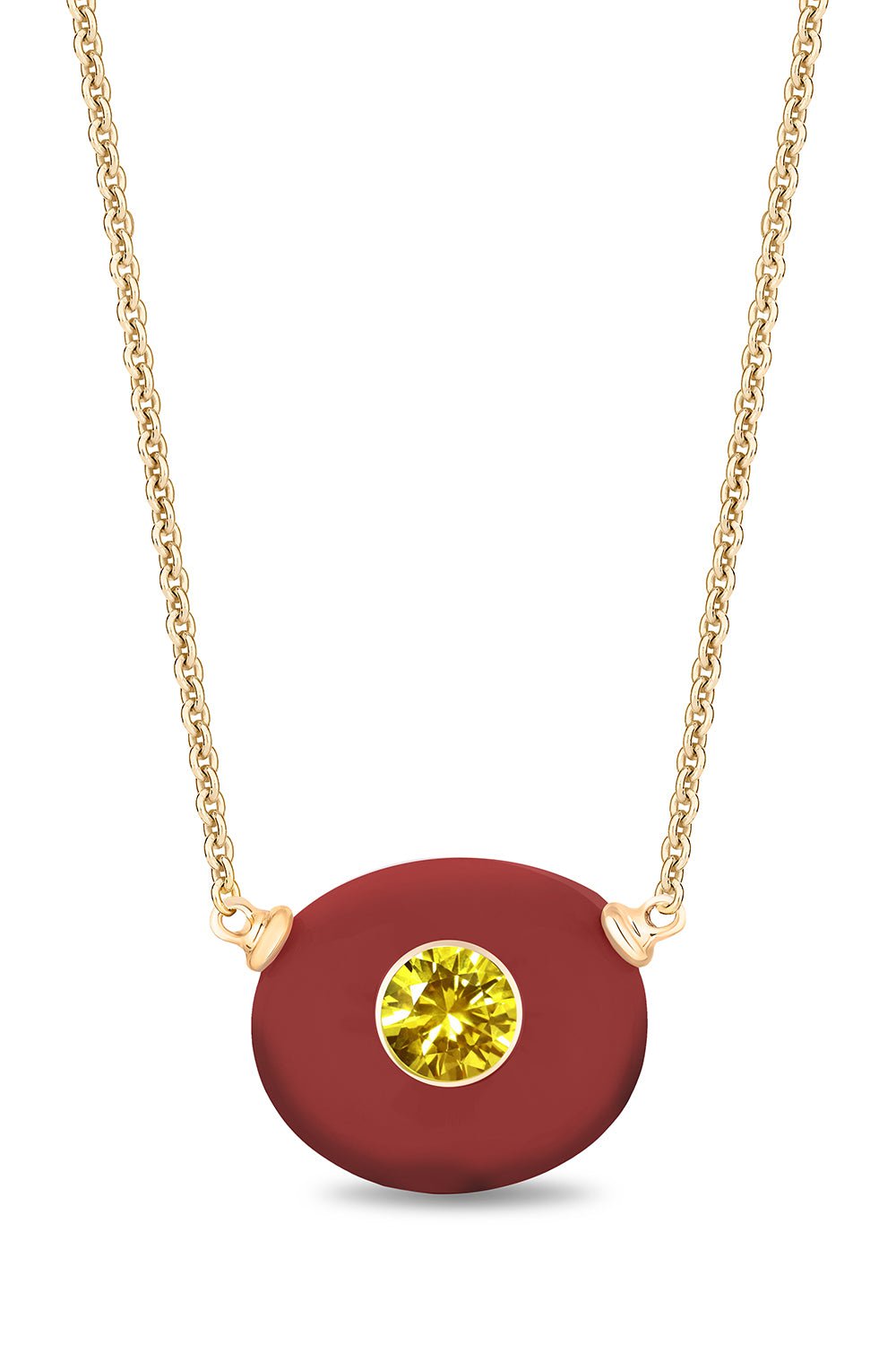 MASON & BOOKS-Carnelian Milestone Necklace-YELLOW GOLD